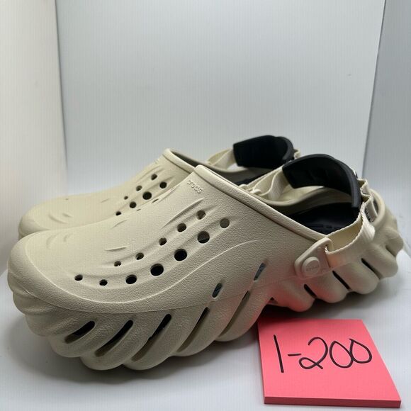 CROCS ECHO CLOG MENS 10 WOMENS 12 BONE WHITE - NEW - Picture 3 of 7